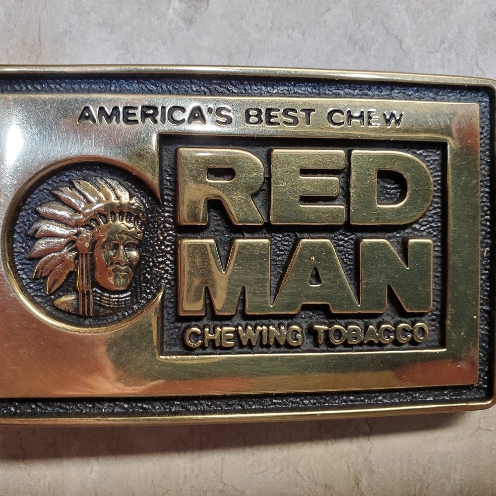 RED MAN CHEWING BELT BUCKLE 1980s